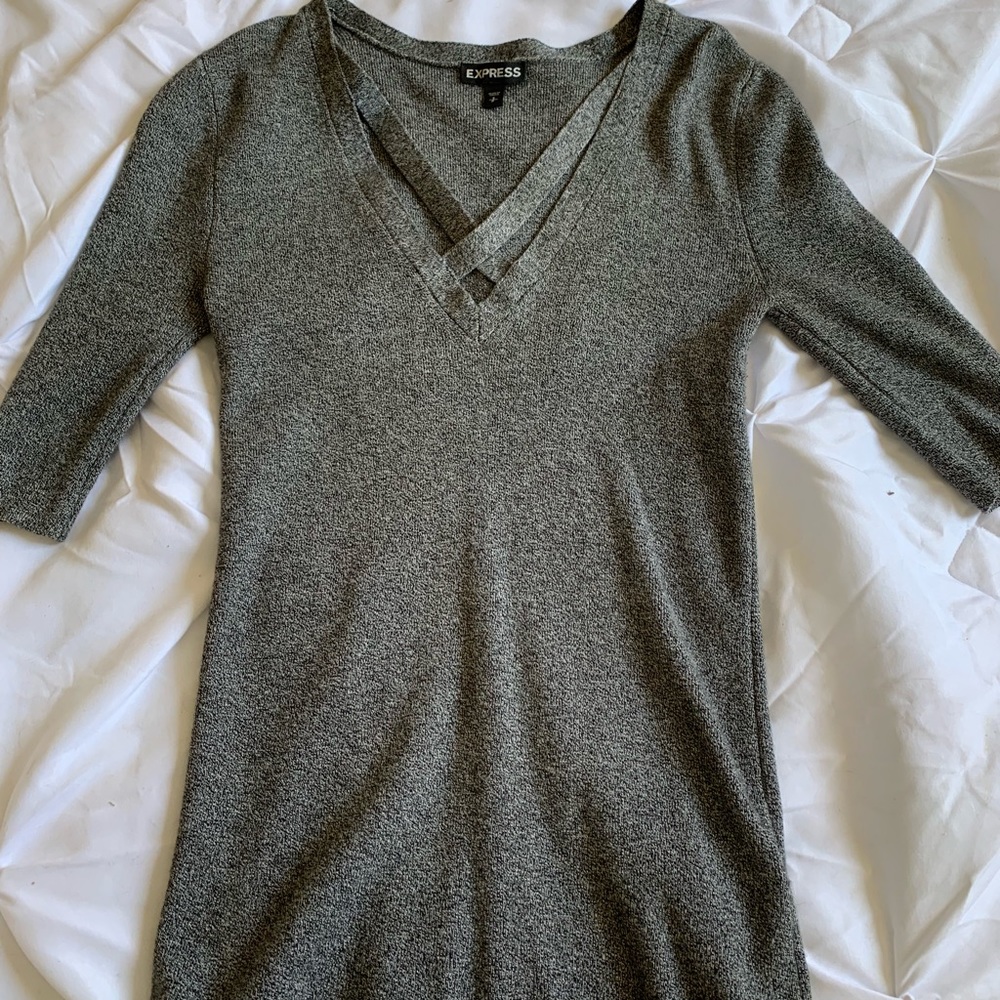 Express v neck cross fitted blouse